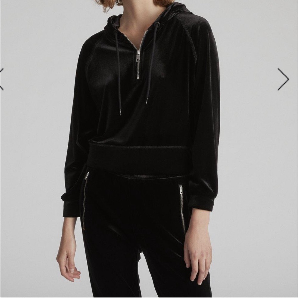 Rag & Bone velvet cropped hoodie